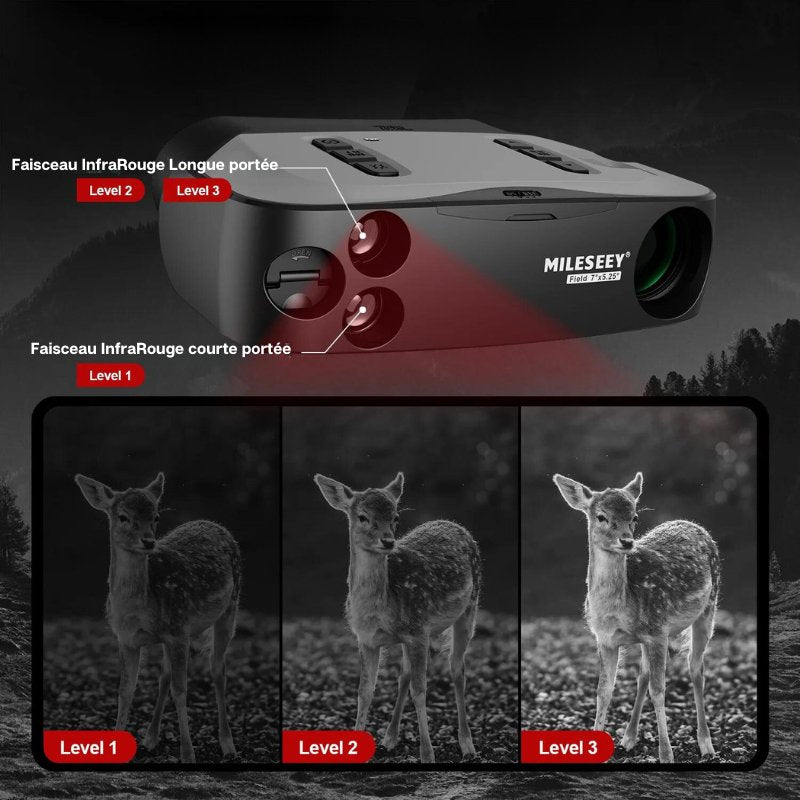Jumelles De Vision Nocturne Professionnelle - Portée 800m, Zoom 6x, Vidéo 1080P - Batterie 7000mAh - Infrarouge - Pour Chasse, Camping - 10