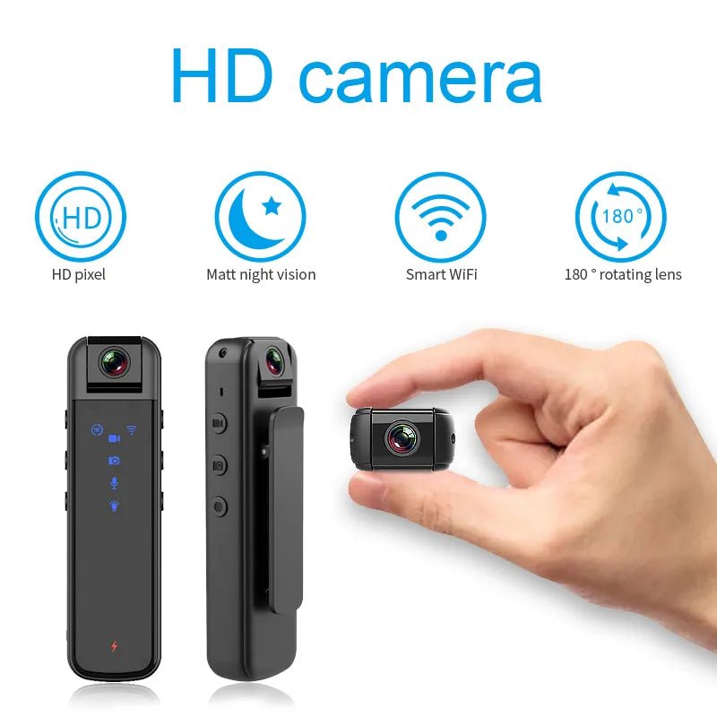 Mini Caméra Frontale HD 1080P Avec Vision Nocturne, Lampe Frontale DVR, étanche