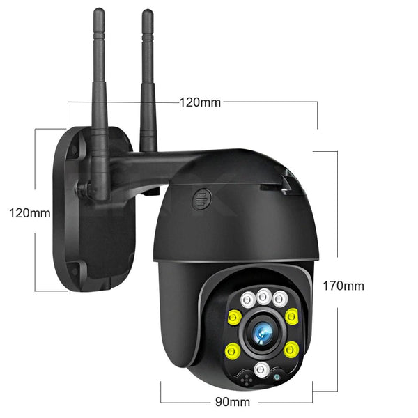 caméra de surveillance 360° infrarrouge IR détection dimensions du modele