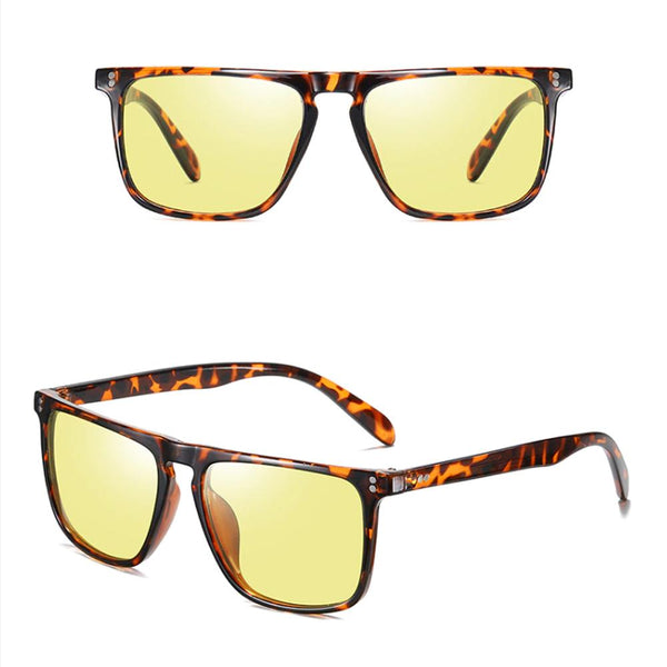 lunette conduite nuit anti fatigue oculaire lentilles jaunes couleur leopard