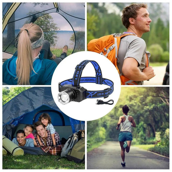 LETOUR Lampe Frontale Rechargeable Ultra Puissante 2500 Lumens - 3 Modes Pour Camping Et Cyclisme