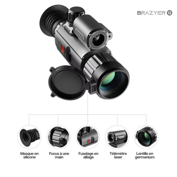 Lunette Vision Thermique 640x512 | Zoom 8x, Étanche, Chasse - Brazyer Vision Nocturne