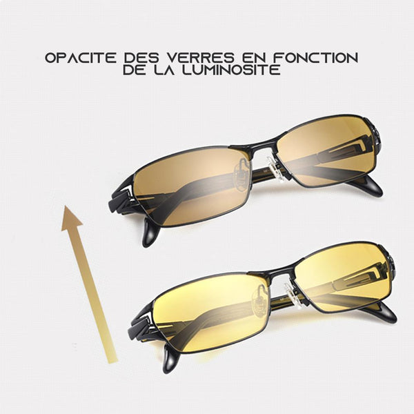 Lunettes conduite nuit anti eblouissements photochromiques