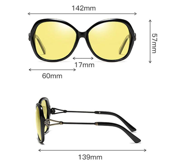 Lunettes Conduite Nuit Femme - Verres Jaunes Polarisés UV400, Anti-Reflet, Légères - 2
