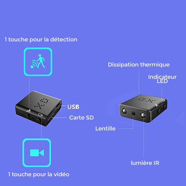 TD® camera espion wifi exterieure sans fil a distance surveillance  infrarouge voiture detecteur de mouvement vision nocturne