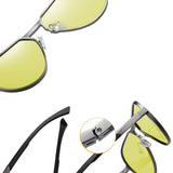 détails lunettes verres photochromiques jaunes conduite de nuit type Ray Ban COOLPANDAS