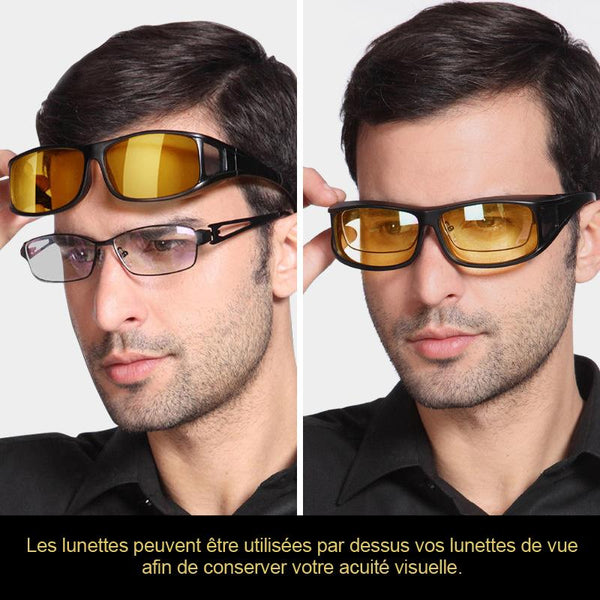 LUNETTES DE CONDUITE DE NUIT Anti-éblouissement Sur-lunettes LUNETTES DE  SOLEIL